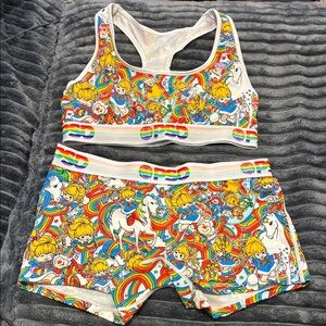 PSD Rainbow Brite Women’s Sports Bra & Shorts Set